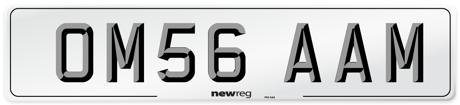 OM56 AAM Number Plate from New Reg